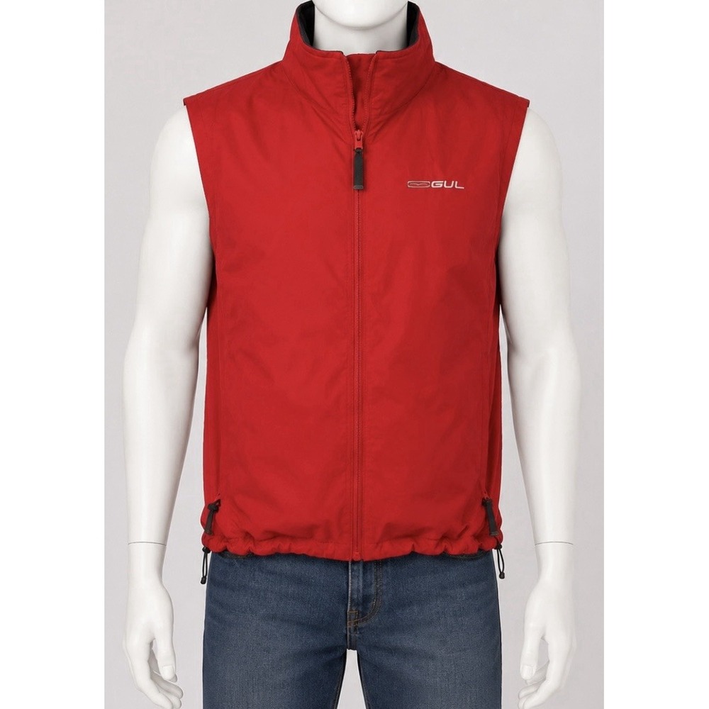 GUL Performance Vest Men's Red Medium M Red Full Zip Fleece Lined Medium Weight